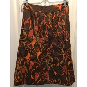 Trevan size 8 a line skirt brown orange lined 32 x 24